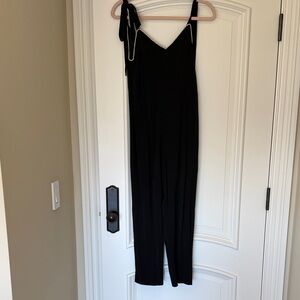 Sandro Black Jumpsuit with White Trim